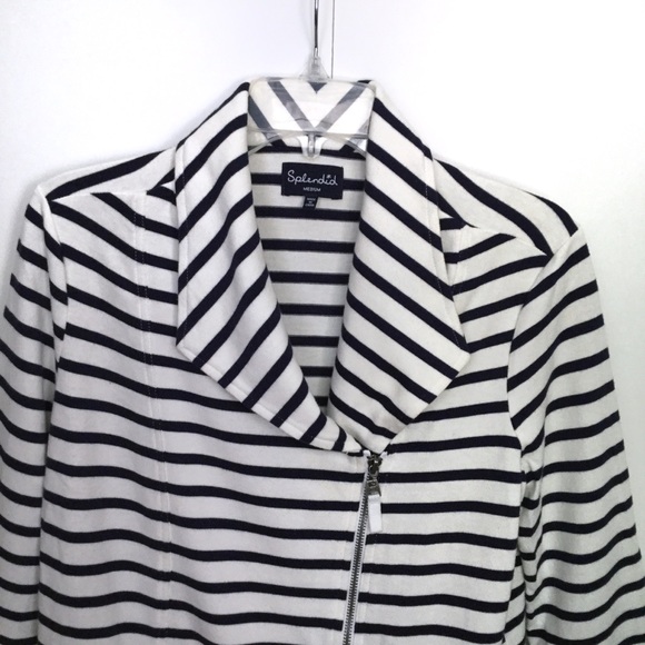Splendid Vista Striped Moto Jacket Sz M - Picture 6 of 13